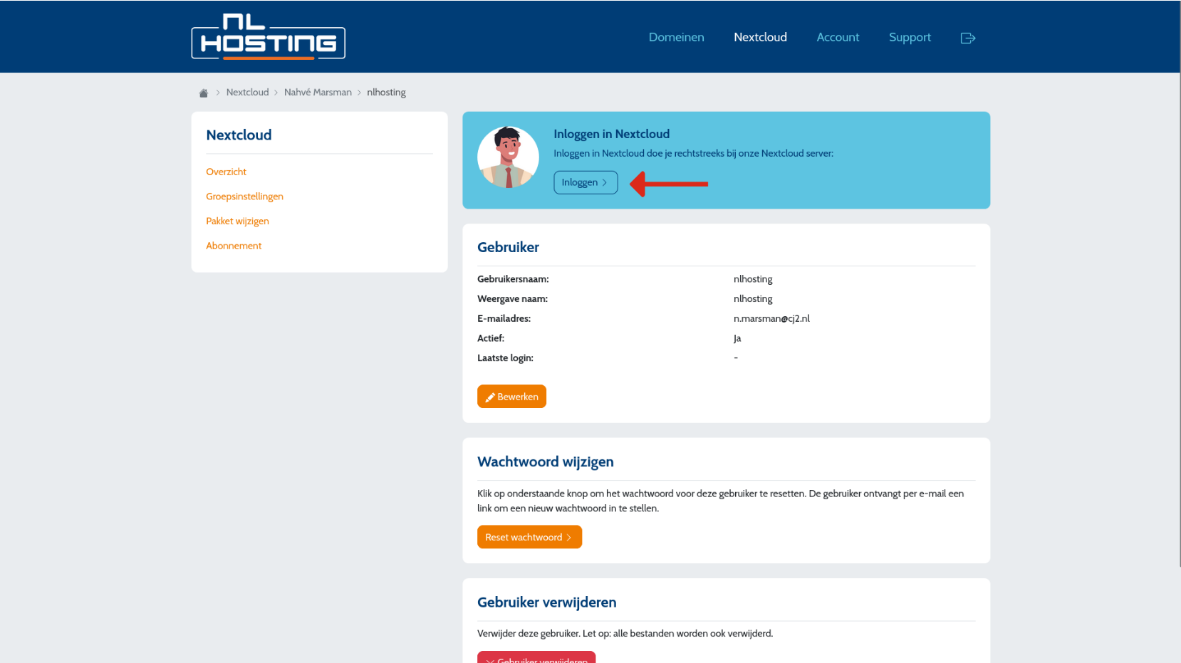Stap 2: Doorklikken naar Nextcloud