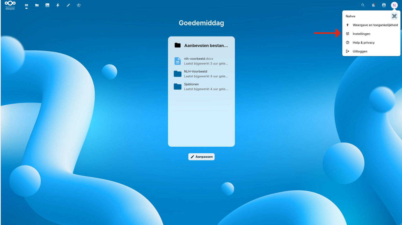 Stap 2: Open instellingen